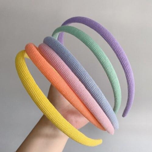 2021 New Simple Cute Girl Hair Band Ins Candy Colors Knitting Solid Thin Edge Sweet Headband for Women Fashion Hair Accessory