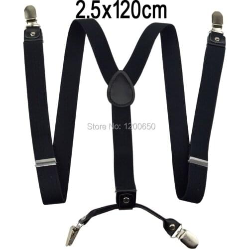 2018 Mens suspenders casual Fashion braces High quality leather womens suspender Adjustable 4 clip Belt Strap 2.5*120cm