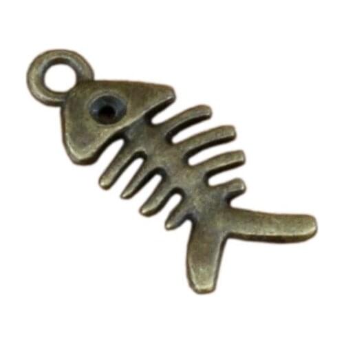 Fish bone Charms Pendants 300Pcs/lots 7x16.8mm Antique bronze Alloy Fashion Jewelry DIY Fit Bracelets Necklace Earrings A-294