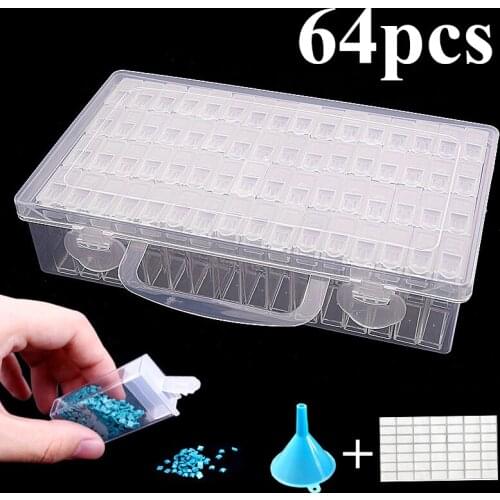 Transparent Diamond Beads Container Rhinestone Daimond Stone Organizer Storage Cover with Hole Diamond Painting Accessory Box
