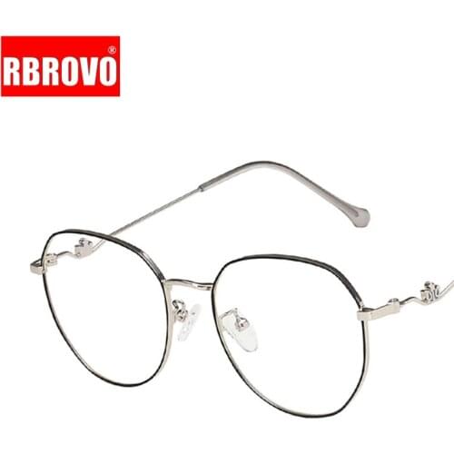 RBROVO 2021 Glasses Frame Women Round Eyeglasses Frame Women Glasses Optics Brand Designer Anti Blue Light Women Spectacle Lens