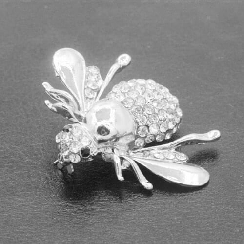 RONGQING 1pcs Fashion Animal Little bee pin brooches for women Gold silver Metal Brooch Vintage Jewelry gift get together