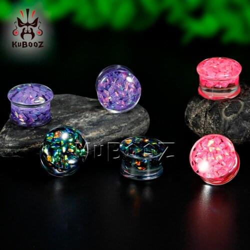 KUBOOZ Ear Piercing Acrylic Saddle Transparent Plug Tunnel Stretcher Body Jewelry Gauges Expander Earrings For Women Men 0g 00g