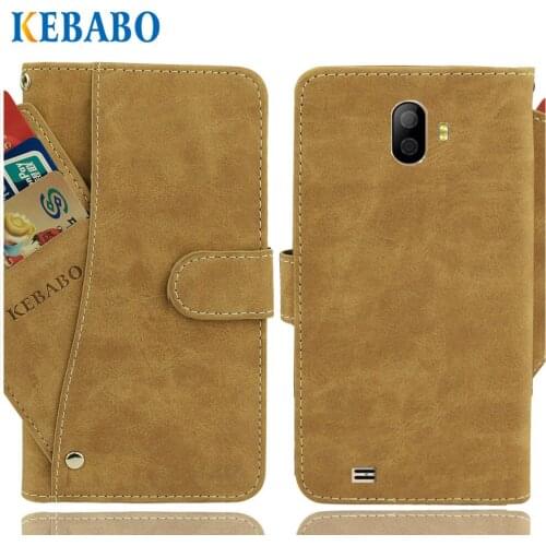 Vintage Leather Wallet teXet TM-5073 Case 5" Flip Luxury 3 Front Card Slots Cover Magnet Stand Phone Protective Bags