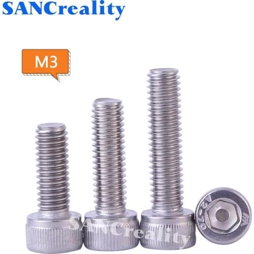 M3 304 Stainless Steel Smooth Sylinder Head Hexagon Socket Screws Smooth Head Non Knurled Screw Cup Head Bolt