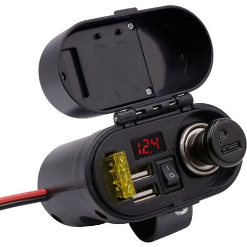 Waterproof Motorcycle Dual USB Charger Cigar Lighter Socket Kit Motorcycle Supplies Cigarette Lighter