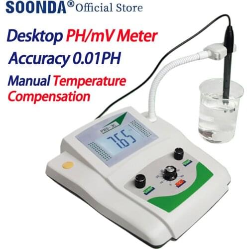 High-precision Digital Desktop PH Meter Tester with Temperature Compensation Accuracy 0.01PH Desk type PH Value Analyzer
