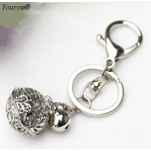 Yourem hollow out flowers key chains for women bell keychain jewelry accessories gifts alloy fj120