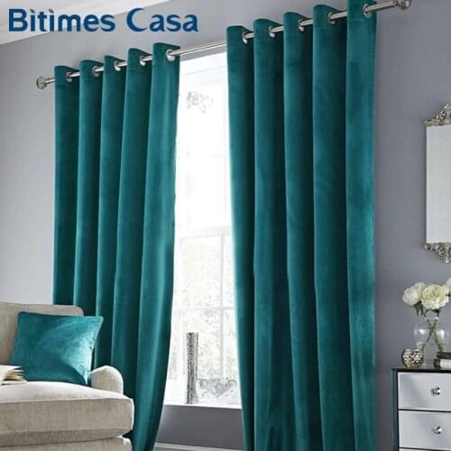 High Shading Luxury Velvet Blackout Windows Curtain Drape Panel For Living Room Bedroom Interior Home Decoration Solid Color