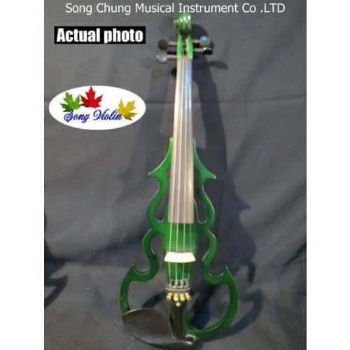 Green SONG Brand streamline 4/4 electric violin,4 strings/5 strings solid wood