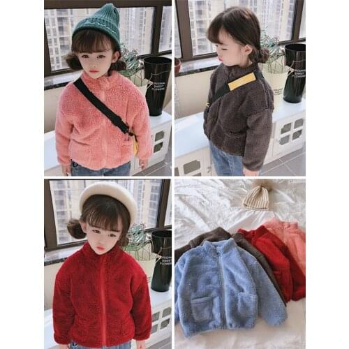 Toddler Girl Winter Clothes Baby Wool Jackets for Girls 2020 New Kids Solid Warm Velvet Coats Toddler Outwear Clothes Girls Coat