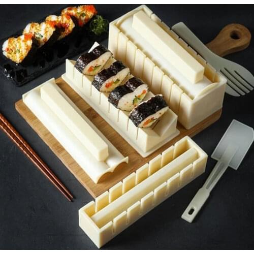 10 Pcs DIY Sushi Maker Complete with Sushi Knife DIY Sushi Set Easy and Fun Sushi Rolls Heart Shape E2S