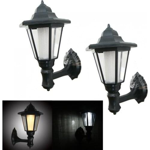 2pcs/lot High Quality Energy-Saving Outdoor Solar Garden LED Green Power Building Wall Path Hanging Lights
