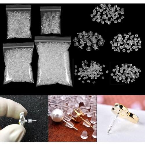 200-2000pcs Soft Silicone Rubber Earring Back Stoppers Bullet Flower Ear Plug for Stud Earrings DIY Earring Findings Accessories