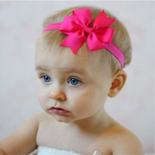 3.1inch BowKnot Hairband 20 colors Baby elastic Headbands Headwear Girls Head Band Infant Newborn Bows Toddlers
