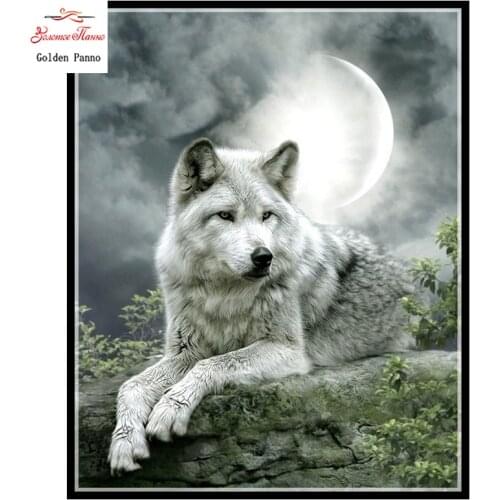 Golden panno,Full,DIY Diamond Embroidery,5D,Diamond Painting,Cross Stitch,3D,Diamond,Mosaic,Needlework,wall decor, Wolf