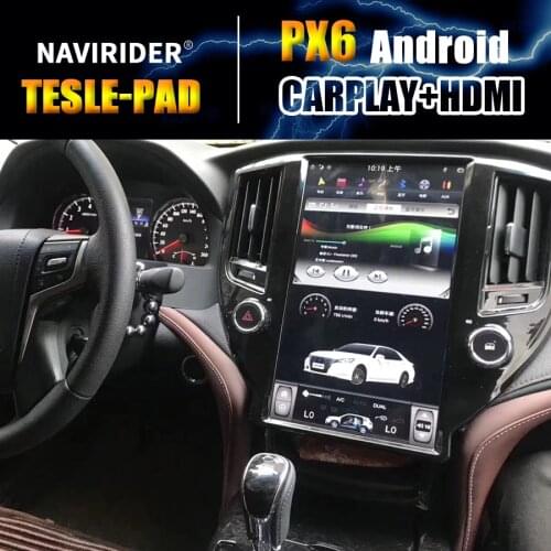 PX6 Car Bluetooth Screen Android 9.0 GPS Navigation Multimedia Player For Toyota Crown 2015 13.6 Inch Tesla Carplay Head Unit