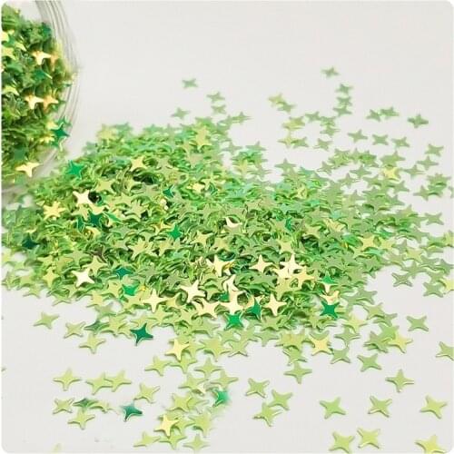 4mm Glitter Cross Star Nail Embellishments Sequins For Crafts Handcraft Decorations Fill Star Paillette Decoration Loose Sequins