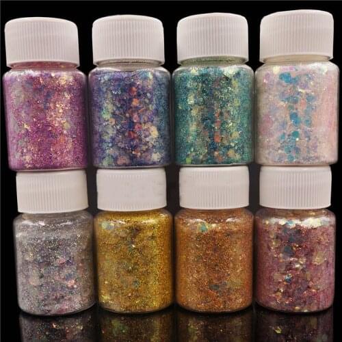 Nail Mermaid Glitter Flakes Sparkly 3D Hexagon Colorful Sequins Spangles Polish Manicure Nails Art Decorations Resin Jewelry DIY