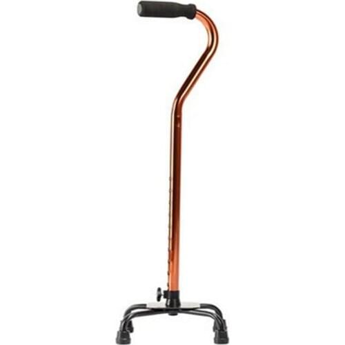 Bronze Straight Stick Four-leg Aluminium Alloy Walking Stick for Seniors Disabled and Elderly (Packing in Separate Carton)