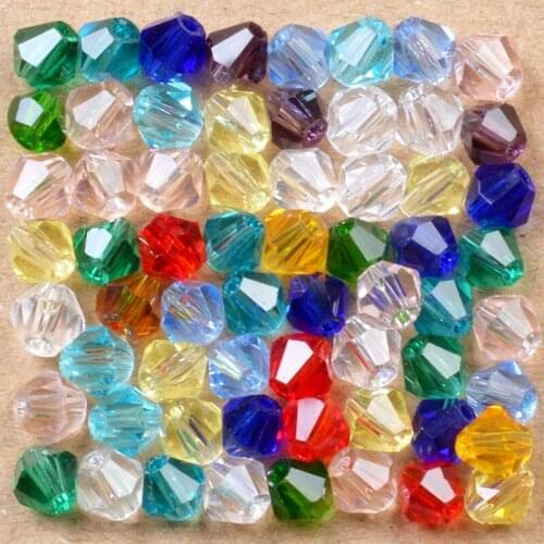 Mixed 4MM 100pcs Austria Crystal Beads Spacer Glass Bead DIY Earrings Bracelet Choker Necklace Jewelry Making