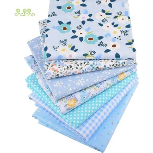 Chainho,7pcs, Floral Series,Printed Twill Cotton Fabric,Patchwork Cloth For DIY Sewing Quilting Baby&Childrens Material,40x50cm