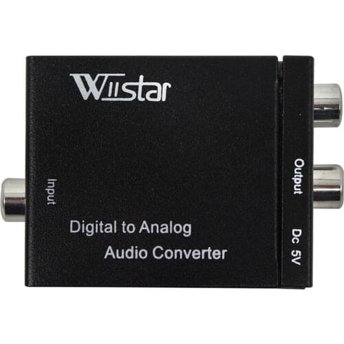 Digital to Analog Audio Converter Adapter Digital Optical Fiber Coaxial RCA Toslink Signal to Analog Audio Converter RCA for DVD