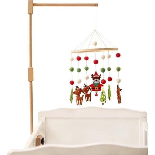 2021 New Assembly Rattles Bracket Safe Baby Wooden Bed Bell Bracket Mobile Hanging Rattles Toy Holder Bracket for 0-12 Months