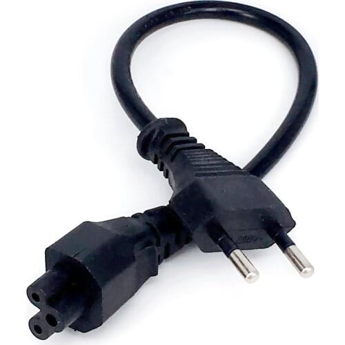 European Power Adapter Cord Cable 30cm EU Plug 2 Pin Male To IEC 320 C5 For Notebook Power Supply