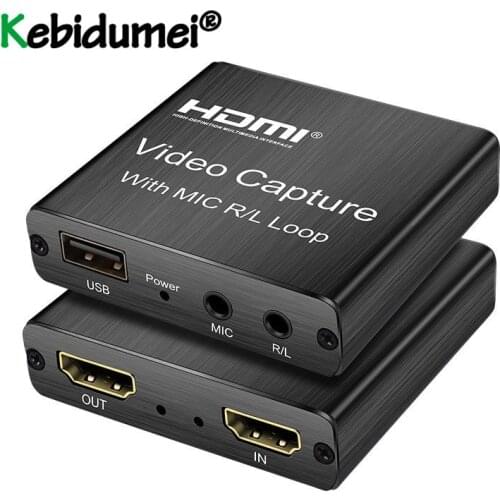 HDMI-compatible to USB 2.0 Graphics Capture Card 4K 1080p USB 2.0 Recorder Box Device for Live Streaming Video Recording
