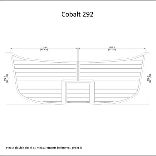 Cobalt 292 Swim Platform Pad 1/4" 6mm Boat EVA Teak Decking