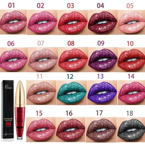 18 Color Velvet Matte Lipstick Lip Shimmer Glitter Long Lasting Make Up Red Lip Gloss Pencil Nude Makeup Liquid Lip Stick TSLM1