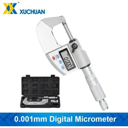 Micrometer IP65 0.001mm Outside Digital Micrometer 0-25/50/75/100mm Water/Oil Proof Electronic Gauge Measure Caliper