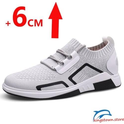Sneakers Men Elevator Shoes Heightening shoes Height Increase Shoes for Men Casual Height Increase 6-7CM Black Shoes