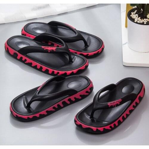 Outdoor Slippers Wear Flip Flops Mens Summer Slippers Simple Eva Lightweight Material Massage Beach Sandals Mens Antiskid