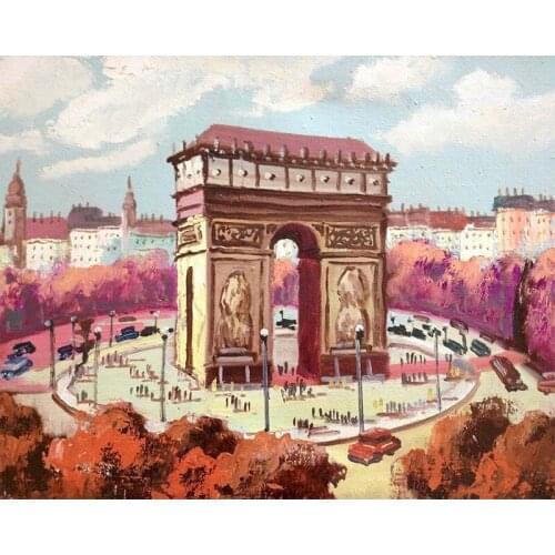 Gatyztory Diy Painting By Numbers Square Handpainted Kits Landscape Canvas Colouring Frame Wall Decor
