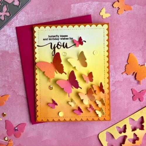 Panalisacraft Butterfly Background Metal Cutting Dies And Stamps cut die scrapbooking Album Paper Card Craft Embossing