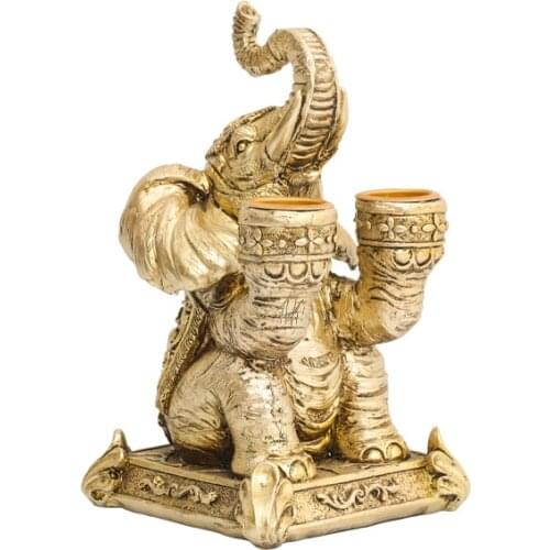 Candlestick Gold Elephant Resin Furniture Restaurant Wedding Decorations Figurines North Europe Southeast Asia Lucky Decor