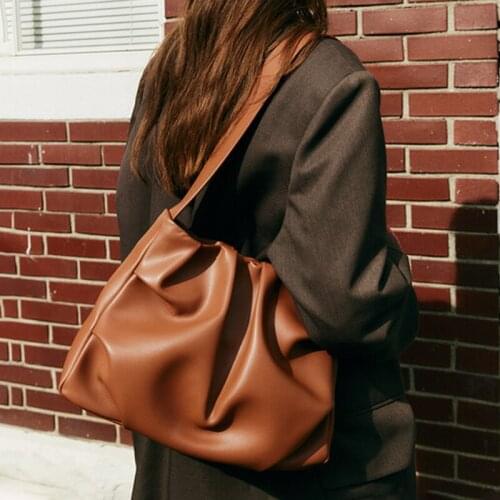 Casual Large Capacity Totes Designer Wide Strap Women Handbags Luxury Pu Leather Shoulder Crossbody Bags Buckets Bag Lady Purses