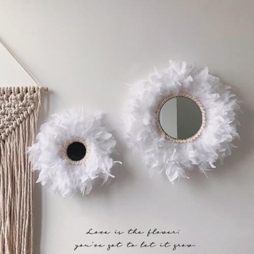 Simple Living Room Bedroom Feather Ornaments Feather Background Wall Decoration Creative DIY Material,White Colour