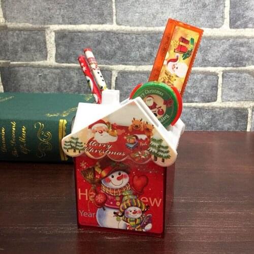 Christmas multifunctional stationery box, kindergarten multi-purpose pen holder, desktop storage decoration