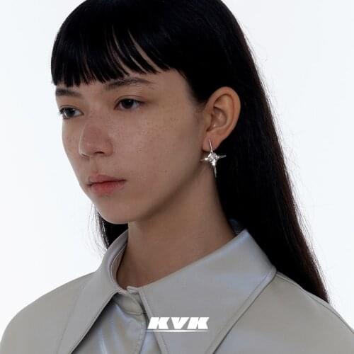 KVK Earrings womens summer high-grade sense inlaid diamond earrings temperament Earrings simple light luxury small