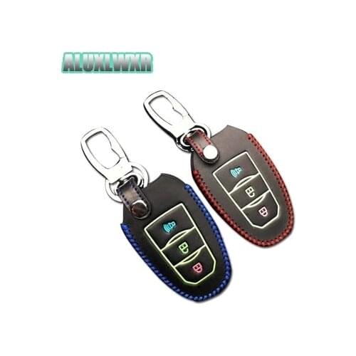 Car Smart Key Cover 2016 2017 2018 Keys Protection Case Chain Car Accessories Hand Sewed Leather Fit for Lifan Marveii Myway