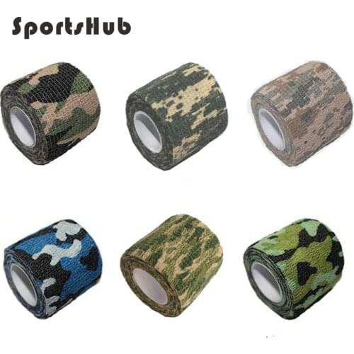 SPORTSHUB 1PC Cotton 5*220CM Outdoor Camo Stretch Bandage,Camping Hunting Camouflage Tape for Gun MTB Bike Camo Sticker NR0082
