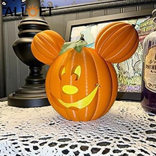 Halloween Pumpkin Light Resin Cartoon Mouse Lantern Horror Table Night Lamp Home Halloween Decora Party Props Supplies Kids Gift