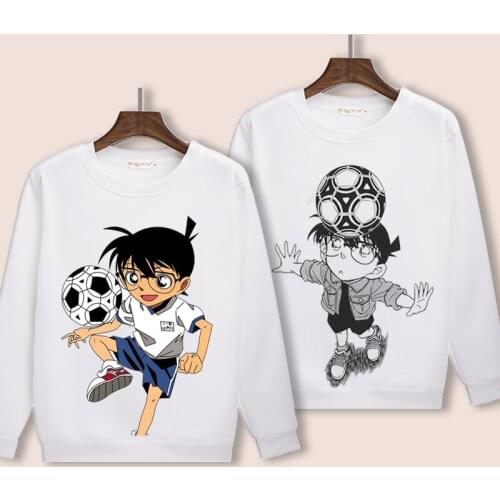 Detective Conan Cosplay Hoodie Edogawa Konan Jimmy Kudo White Hoodies Winter Autumn Fleece Sweatshirts Casual Pullover Costume