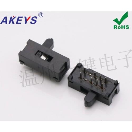 10pcs SK-23D16(2P3T)8-pin three-speed horizontal side dial toggle switch slide switch electronic accessories