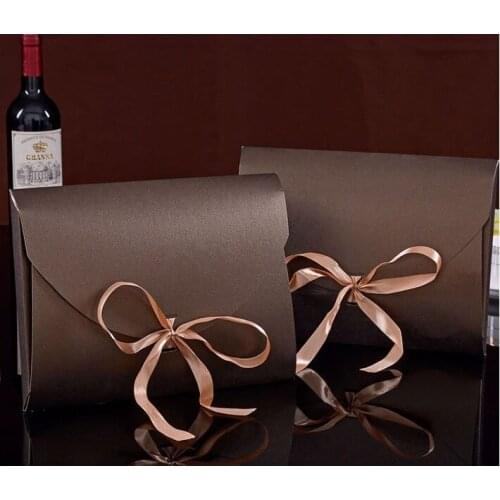 100pcs Envelope Shape Silk Scarf Handkerchief Packaging Box White Black Blue Brown Color Paper Gift Boxes WB170