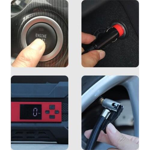 12V Auto Air Compressor Pump Tire Inflator 70L / min 30s Quick Charge w / LED