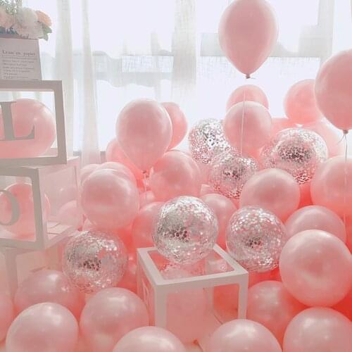 18pcs 10inch Gold Silver Pink Chrome Latex Balloons Confetti Wedding Birthday Navidad Party Decorations Valentines Globos